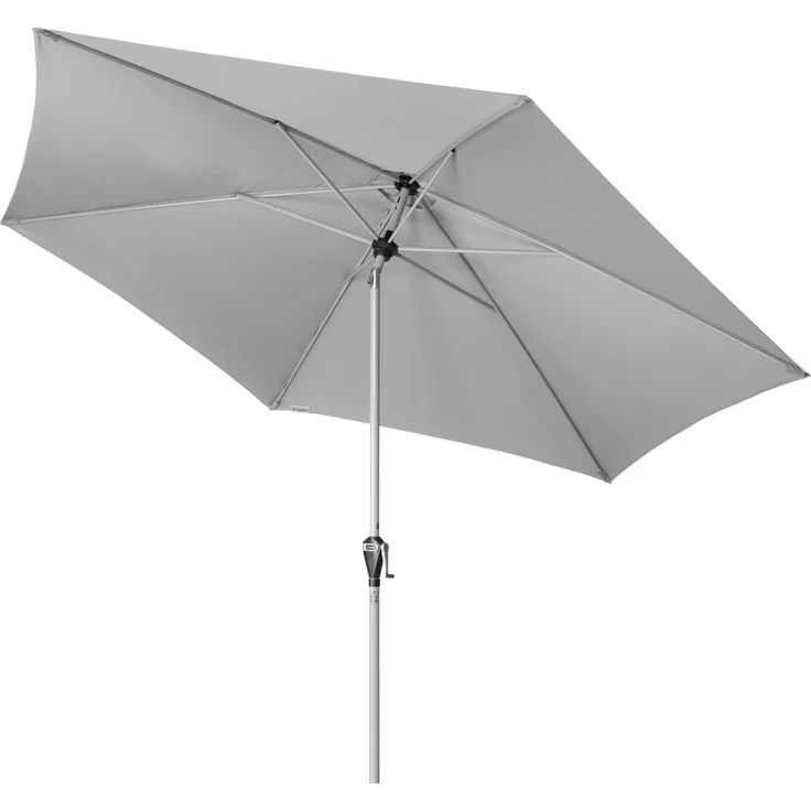 Doppler Sonnenschirm / Kurbelschirm "Active Auto Tilt 320", 320 cm Hellgrau – Bild 3
