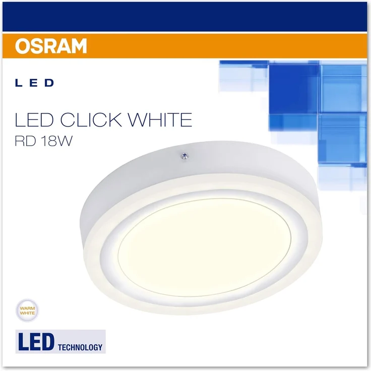 Osram LED Wand- und Deckenleuchte, Leuchte für Innenanwendungen, Warmweiß, Bereiche einzeln steuerbar per Wandschalter, Erinnerungsfunktion, LED Click Round Round – Bild 3