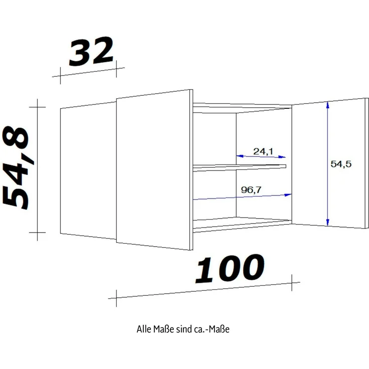 Flex-Well Hängeschrank Bergen (B x H x T) 100 x 54,8 x 32 cm – Bild 3