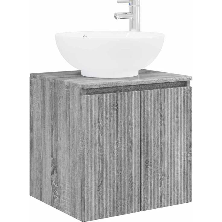 vidaXL Wandmontierter Waschbeckenunterschrank Grau Sonoma 890448 – Bild 2