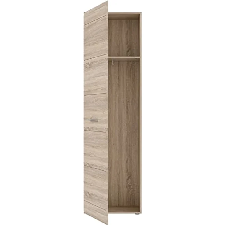 FORTE COMBINO SPEZIAL Schrank 55, Kleiderschrank klein Flurschrank schmal Garderobenschrank 1-türig mit Einlegeboden und Kleiderstange, Holzdekor: Sonoma Eiche, 55 cm breit x 194 cm hoch x 35 cm tief – Bild 5