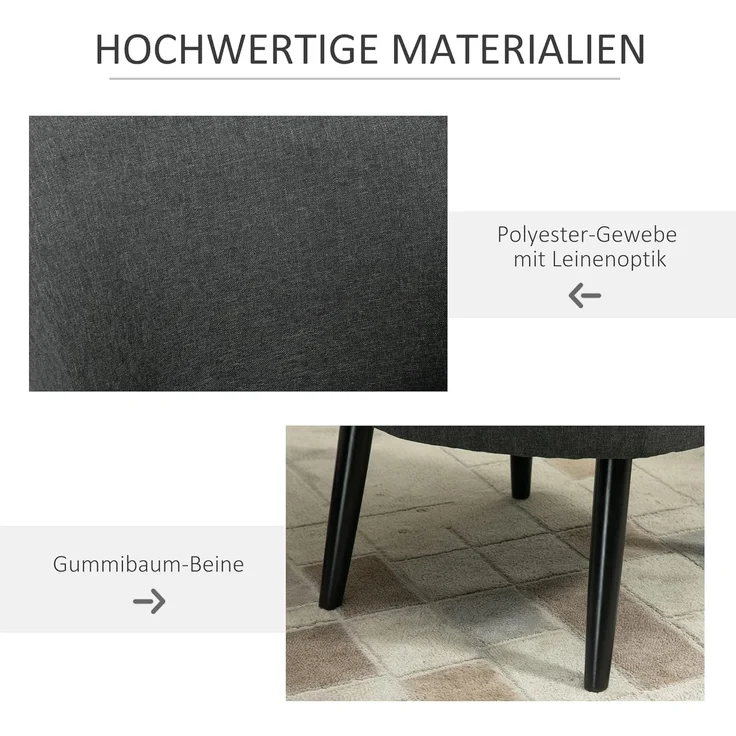 HOMCOM Esszimmerstuhl Esszimmerstuhl mit abnehmbarem Bezug – Bild 5