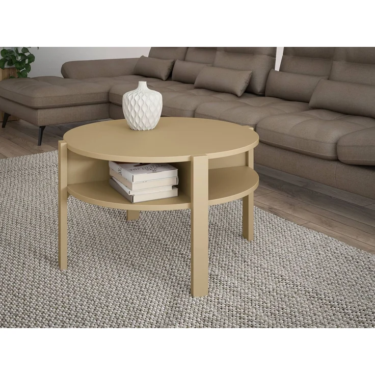 Couchtisch TOBAGO rund Ø 75 cm Buttergelb, von Forte – Bild 2