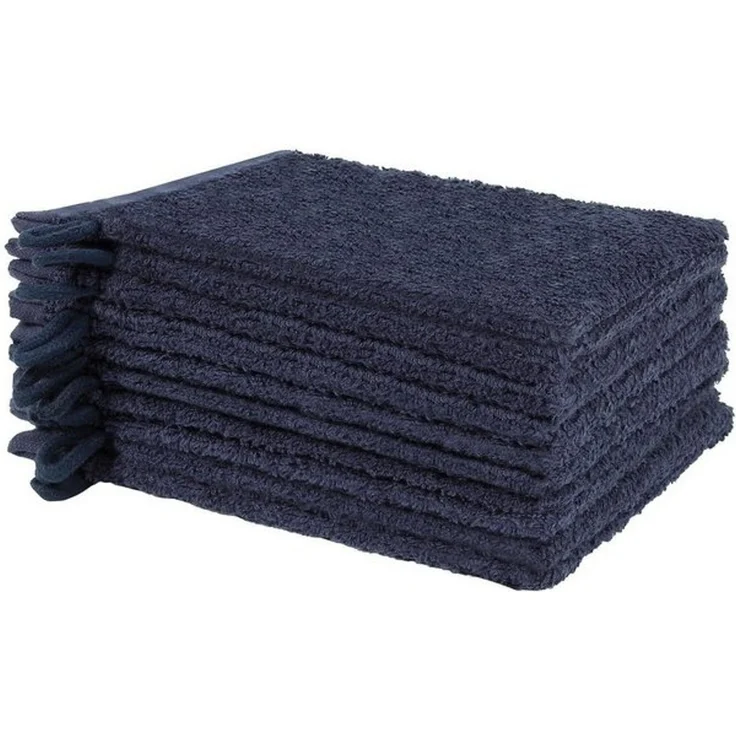 NatureMark Waschhandschuh Waschhandschuhe 500 gsm (10er-Set), 100% Baumwolle (10-St), Premium Frottier Waschhandschuhe, 15x21cm, Navy blau – Bild 4