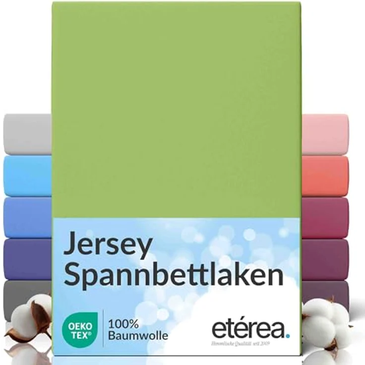 etérea Comfort Jersey Spannbettlaken Jade 140x200 cm - 160x200 cm – Bild 2