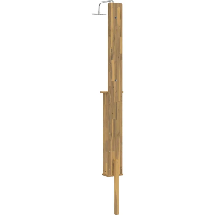 vidaXL Gartendusche 257 cm Massives Akazienholz und Edelstahl Weiß 903121 – Bild 5