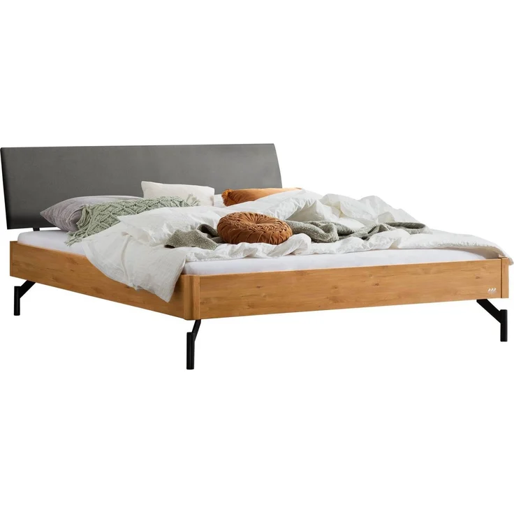 Hasena Massivholzbett Broni Wildeiche, gepolstertes Kopfteil 200x220 cm – Lounge – Bild 1