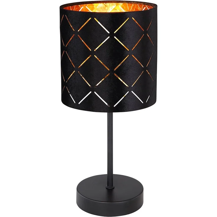 LED Tischleuchte, Dekorstanzungen, Samt, schwarz, H 35 cm – Bild 7