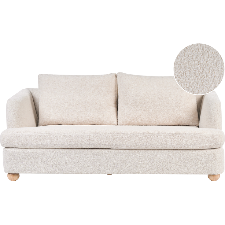 Sofa 3-Sitzer RATTVIK Bouclé Cremeweiß