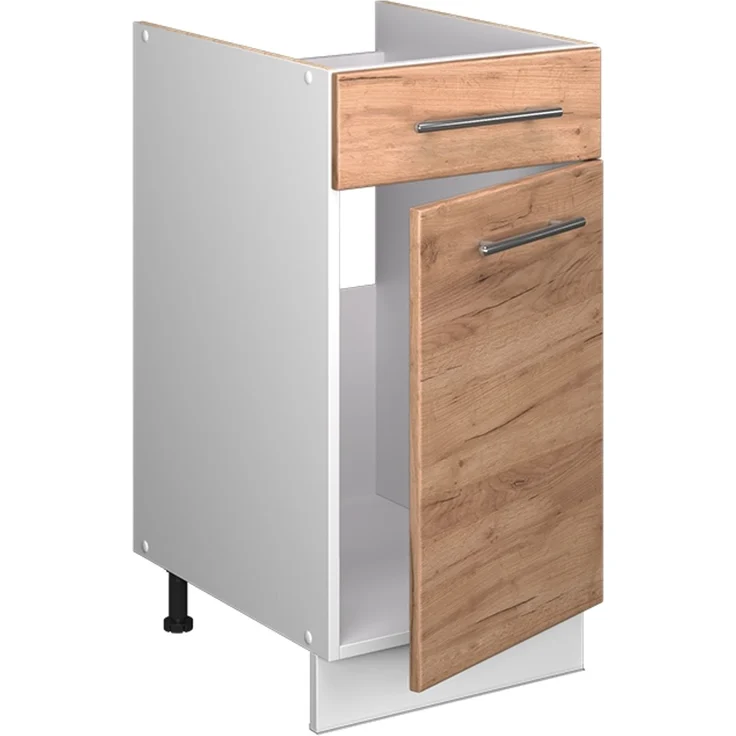 Unterschrank für Spüle/Kochfeld Fame-Line Goldkraft Eiche 40 cm , AP Marmor Vicco – Bild 4