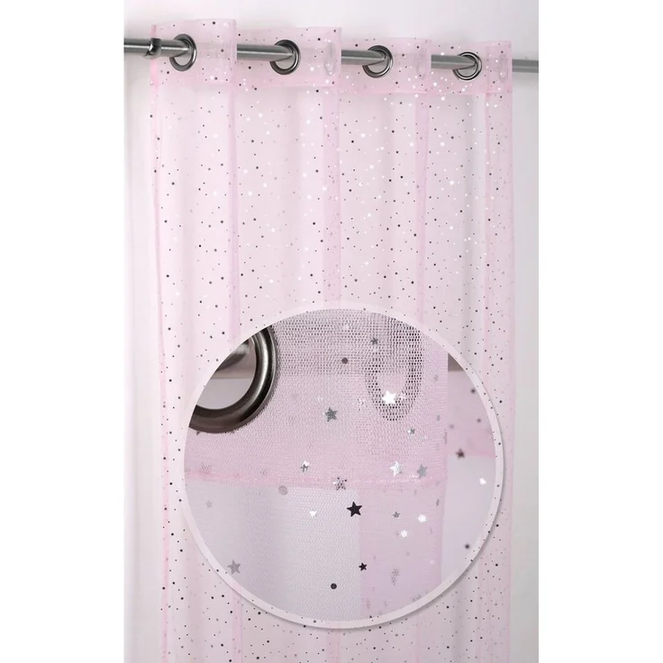 Beautex Gardine Luftiger Ösenschal mit Glitzer Sternen, Gardine mit Ösen 140x260 cm (1 St), Ösen, transparent – Bild 2