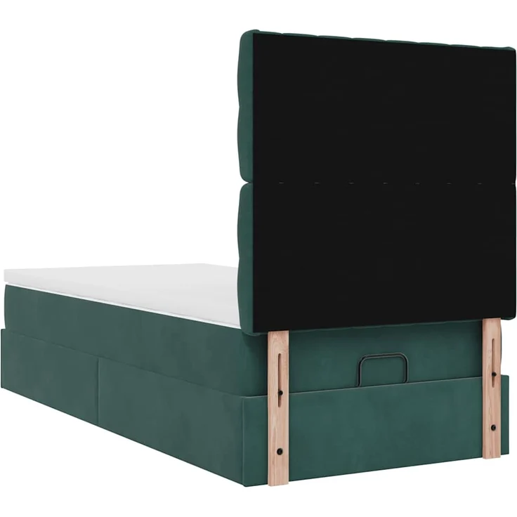 vidaXL Ottoman-Bett mit Matratzen Dunkelgrün 90x200 cm Samt 3313520 – Bild 8