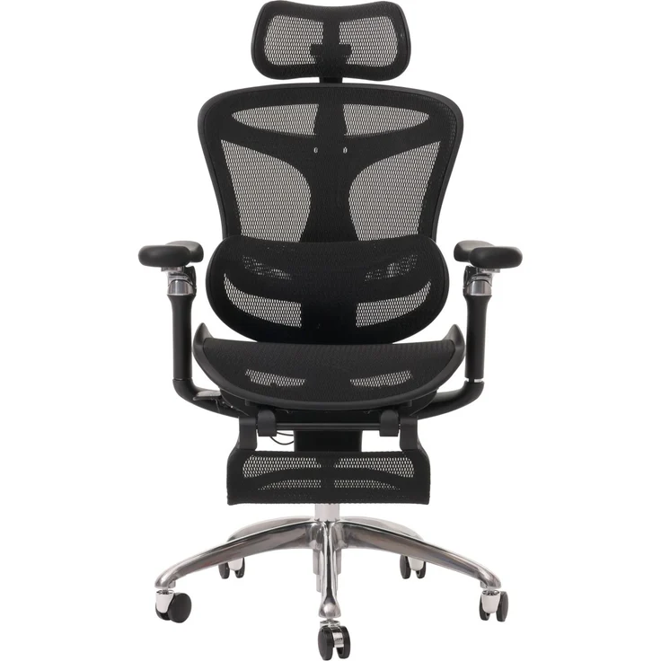 SIHOO Bürostuhl, Schreibtischstuhl Drehstuhl, ergonomisch, Lordosenstütze Fußstütze 6D-verstellbare Armlehnen schwarz – Bild 7