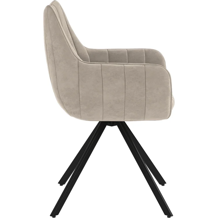 skølm 'Gymir' Esszimmerstühle, 4er Set, macchiato, gepolsterter Leinenbezug mit Kanalsteppung, drehbar & höhenverstellbar, Polsterstühle mit Armlehnen, bis 150 kg belastbar – Bild 12