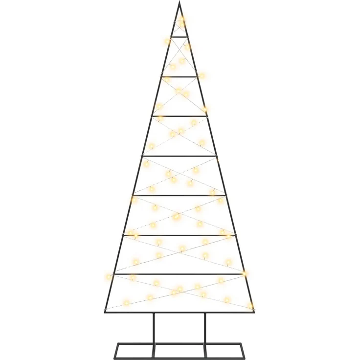 vidaXL Metall Weihnachtsbaum KUOPIO 150 cm Warmes Weiß Stahl Schwarz 42054049 – Bild 4