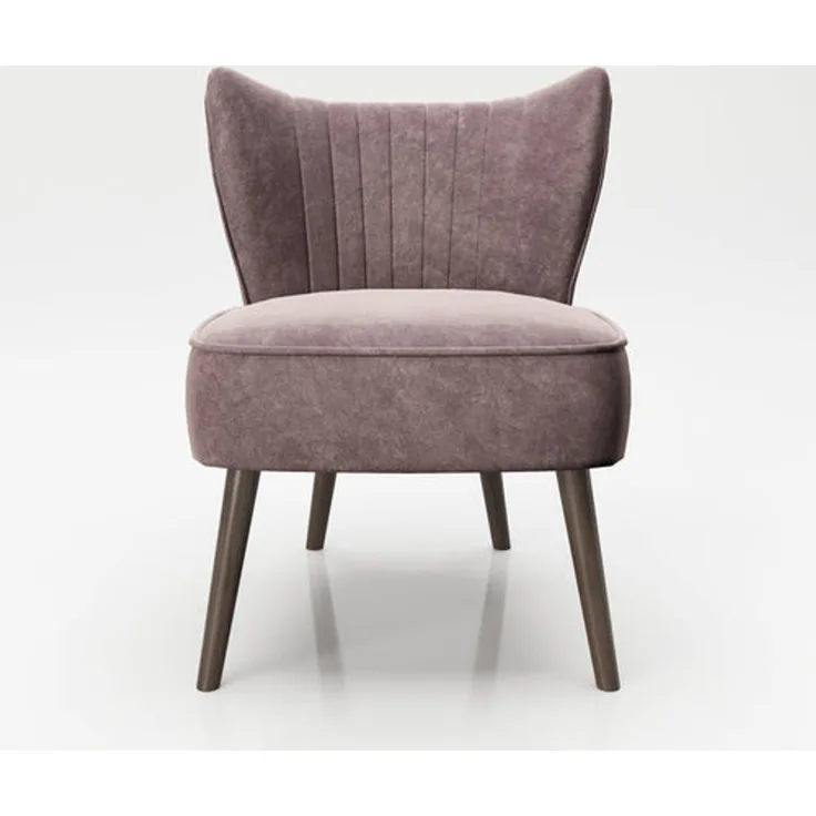 PLAYBOY - Sessel HOLLY" gepolsterter Lounge-Stuhl mit Rückenlehne, Samtstoff in Rosa mit Massivholzfüsse, Retro-Design"
