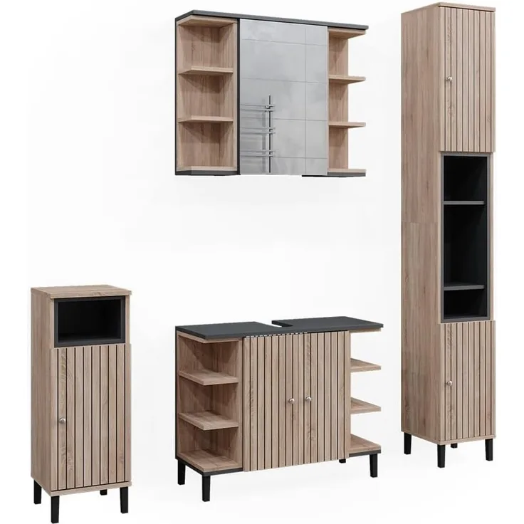Badmöbel-Set Aquis Sonoma 4-teilig Vicco