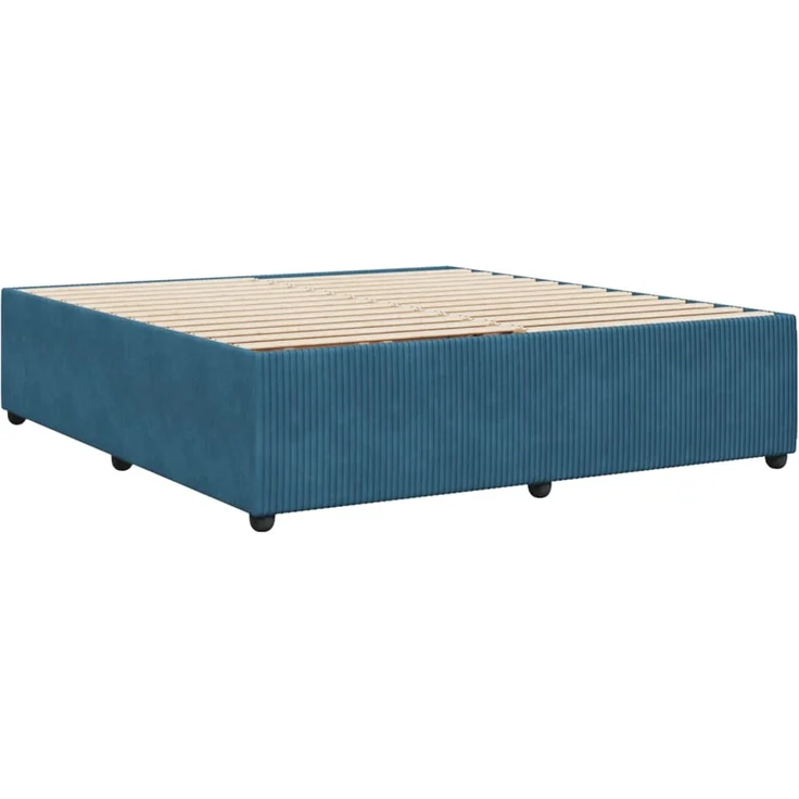 vidaXL Bettgestell Blau 200x200 cm Samt 3285034 – Bild 6