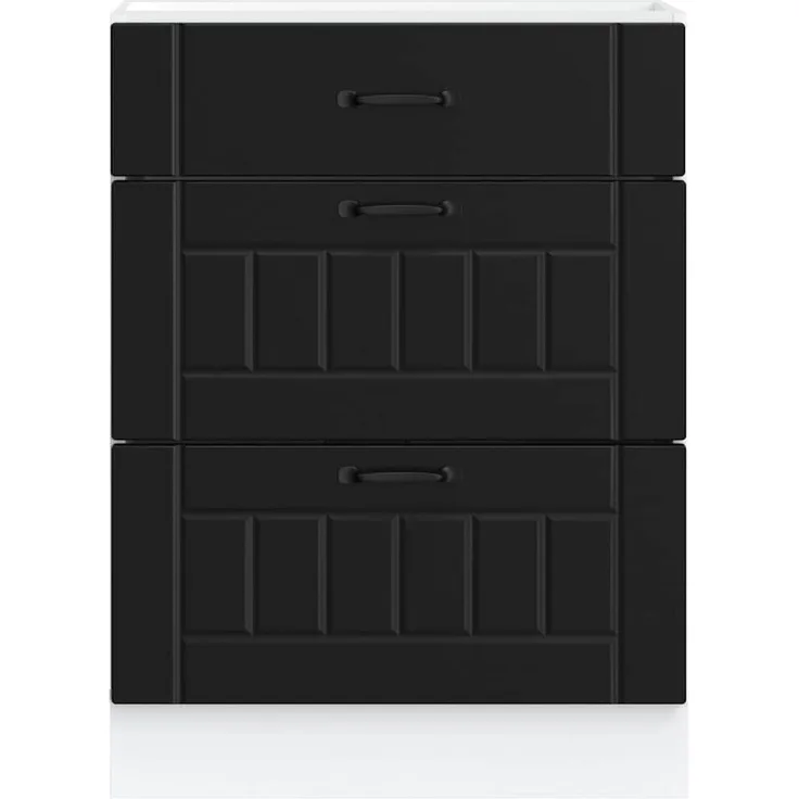 Küchenunterschrank MARO Schwarz 60x46x81,5 cm | Küche Unterschrank mit Schublade