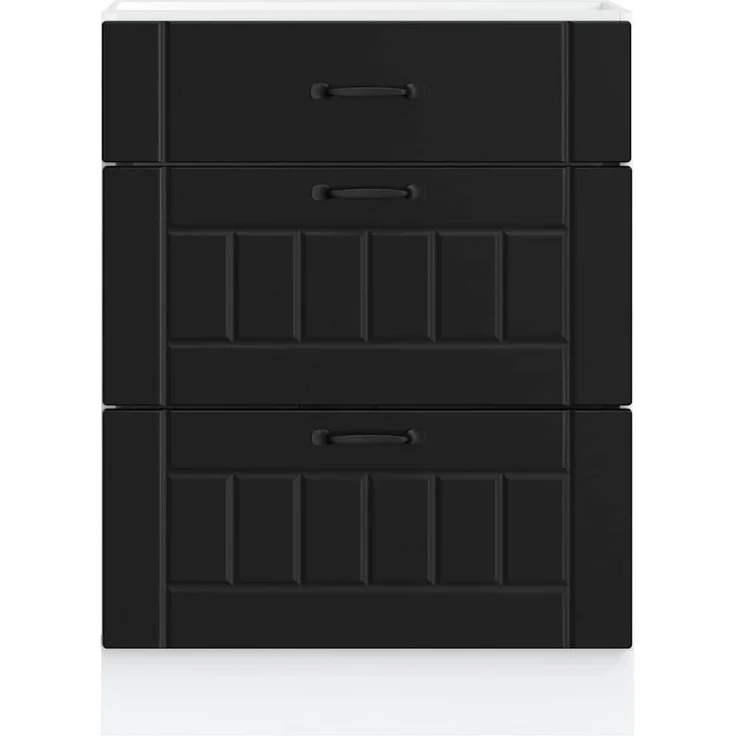 Küchenunterschrank MARO Schwarz 60x46x81,5 cm | Küche Unterschrank mit Schublade