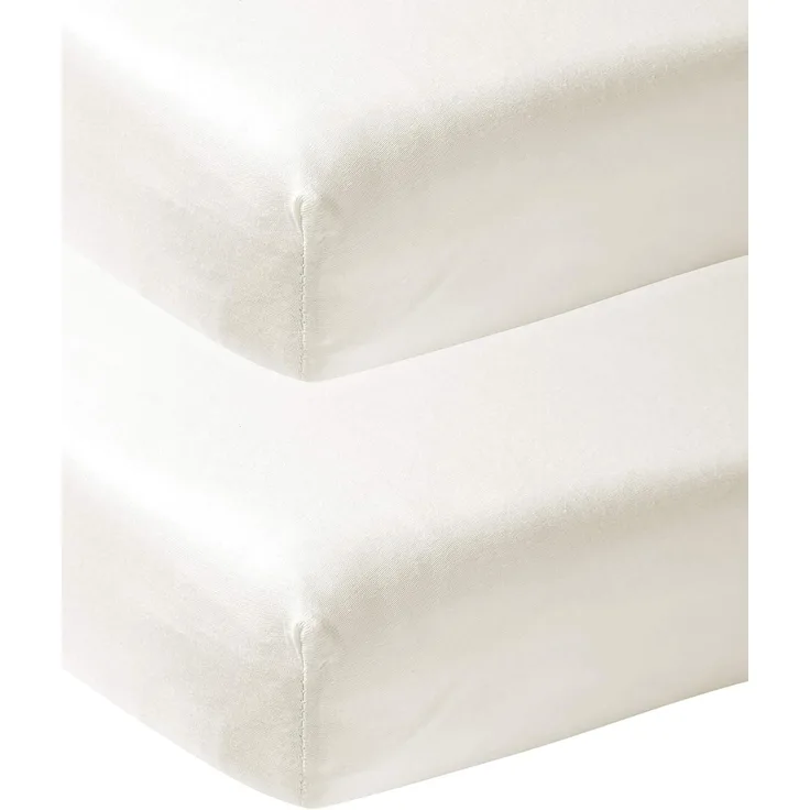 Meyco Jersey Spannbetttücher Spannbettlaken 2er Pack 70x140 / 150 cm creme