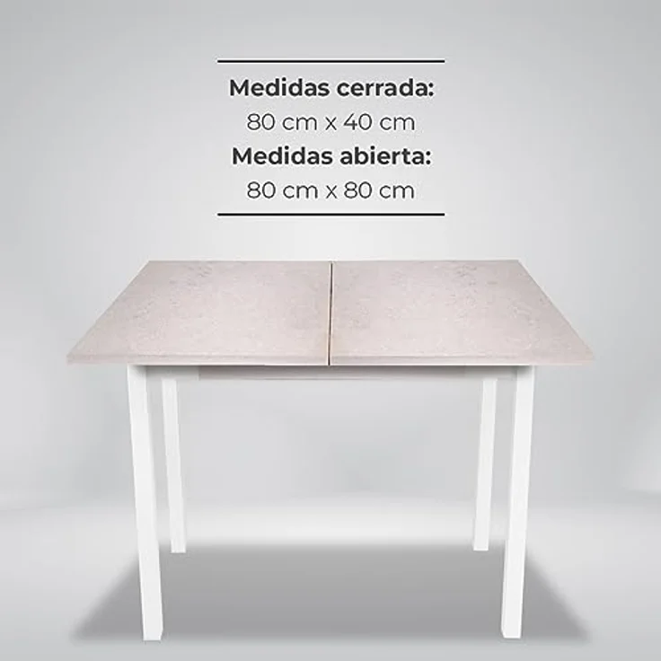 ASTIMESA Küchentisch im Buchstil, Grau, 80 x 40 cm a 80 x 80 cm – Bild 8