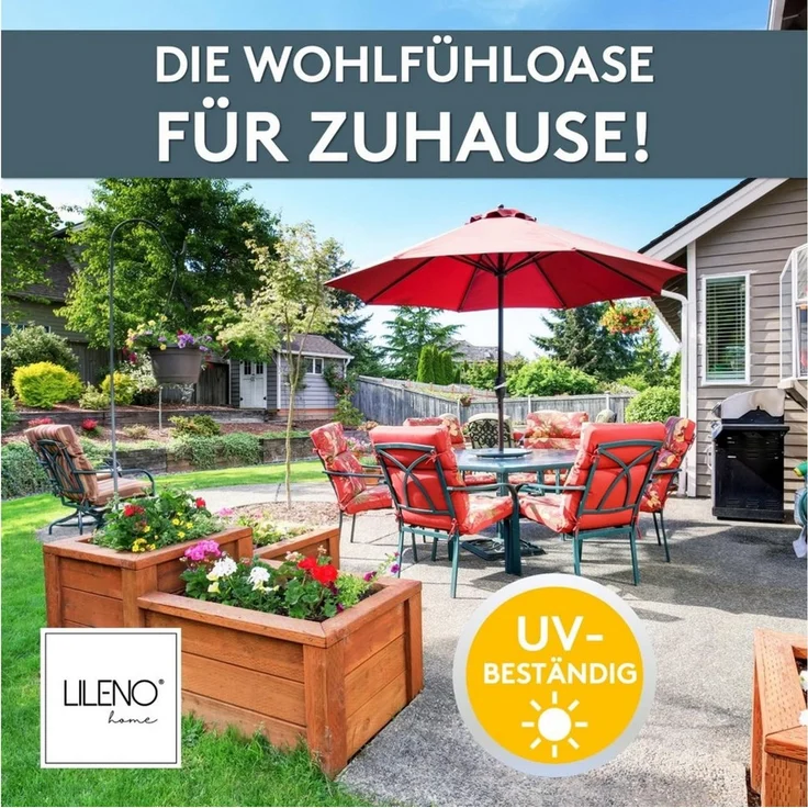 LILENO HOME Hochlehnerauflage Gartenstuhl Auflage, bequeme Sitzauflage für Gartenmöbel, Stuhlkissen, (1 St, 1er Set), Polsterauflage Grau Y, Sitzpolster für Klappstühle – Bild 3