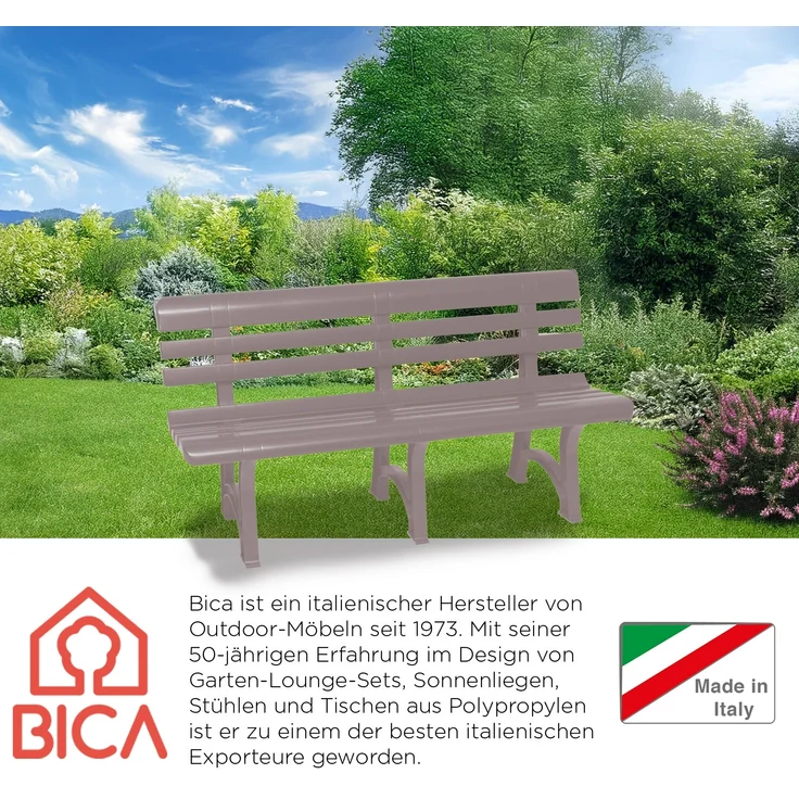 BICA Gartenbank Olimpia taupe | wetterfest | Ideal für Garten, Outdoor | Sitzbank, Parkbank – Bild 5