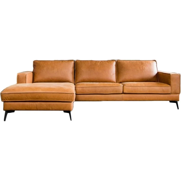 KAWOLA Sofa BLOOM Ecksofa Leder cognac Recamiere links 84 x 177 x 276 cm – Bild 3