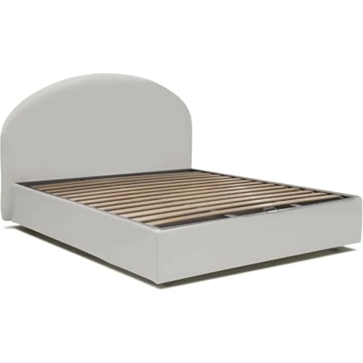 Talamo Italia - Doppelbett Sofia, Bettkasten mit Kunstlederbezug, 100 % Made in Italy, Öffnung vorne, inklusive Matratze 160x200 cm, Weiß – Bild 5
