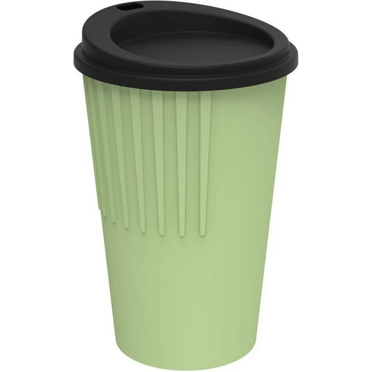 elasto Coffee-to-go-Becher Kaffeebecher 300 ml Trinkbecher mit Deckel und Riffel-Optik, Made in Germany, BPA-frei, 100% recyclebar, Heißgetränke, Teebecher – Bild 1