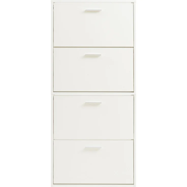 Schuhschrank Sykkylven 134x60x24 cm mit 4 Klappen Weiß [en. casa] – Bild 6
