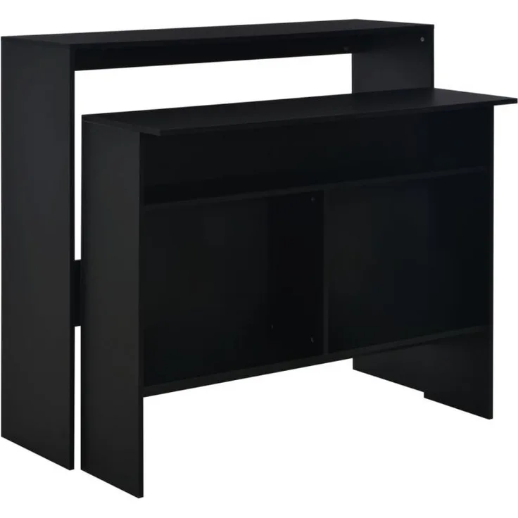 vidaXL Bartisch mit 2 Tischplatten Schwarz 130x40x120 cm 280218