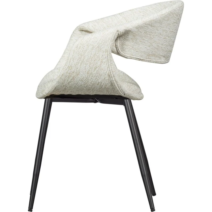 Esszimmerstuhl Yossi aus Webstoff, modernes Design, Natur Schwarz, gepolstert und komfortabel – Bild 3