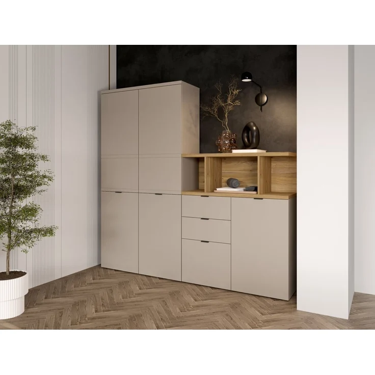 Carryhome 'TINO OFFICE' Aufsatzregal schmal, MDF Eiche, 52.6 x 40.4 x 40.3 cm, 2 Fächer – Bild 5