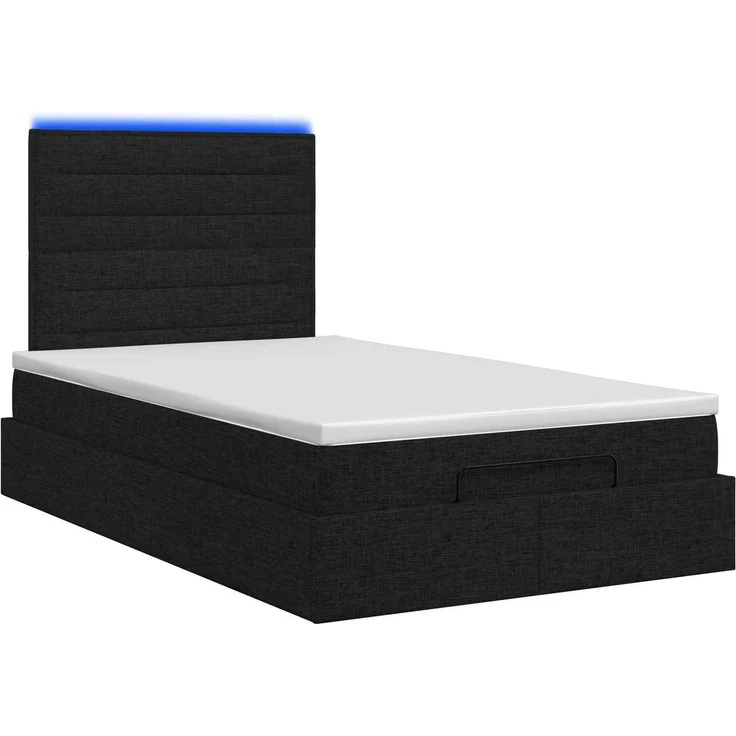 vidaXL Ottoman-Bett mit Matratze und LED Schwarz 120 x 200 cm Stoff 3457981 – Bild 9