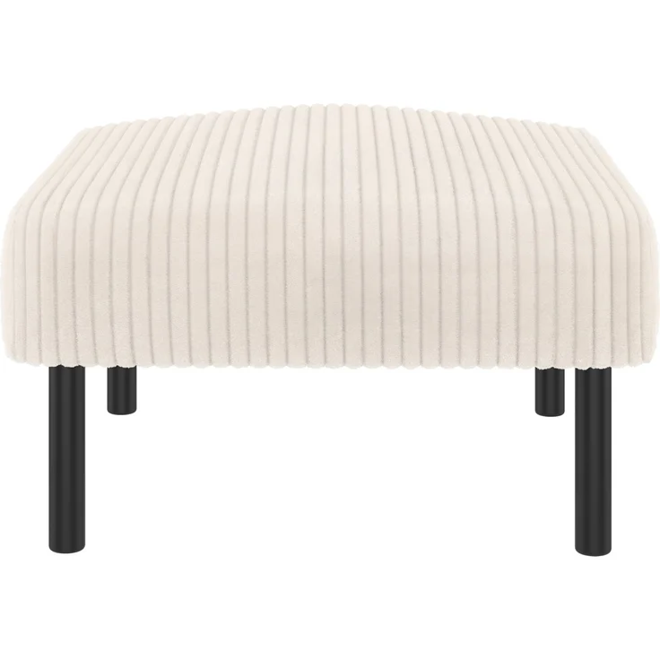 DESVIAE Hocker mit Cordbezug und Metallgestell 56x51x39 cm Beige – Bild 7