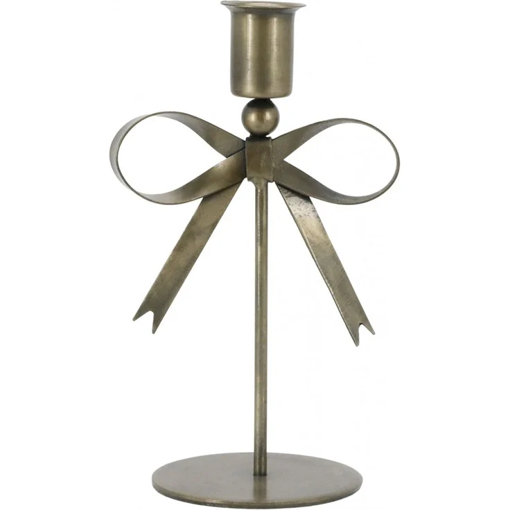 Chic Antique - Kerzenständer Kerzenhalter Schleife H 18cm Messingfarben 71140713