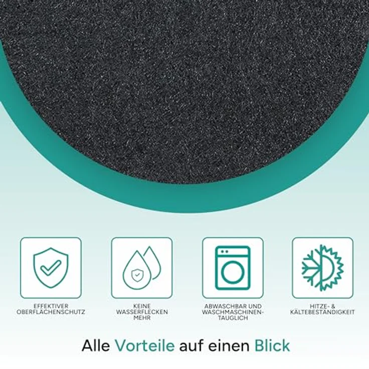 wortek Getränkeuntersetzer Filz-Untersetzer 10 Stück + Box, Anthrazit, Zubehör für Tisch & Gläser, Tassen, Bar, Glasuntersetzer Ø 10 cm inkl. Holzhalterung, waschbar – Bild 7