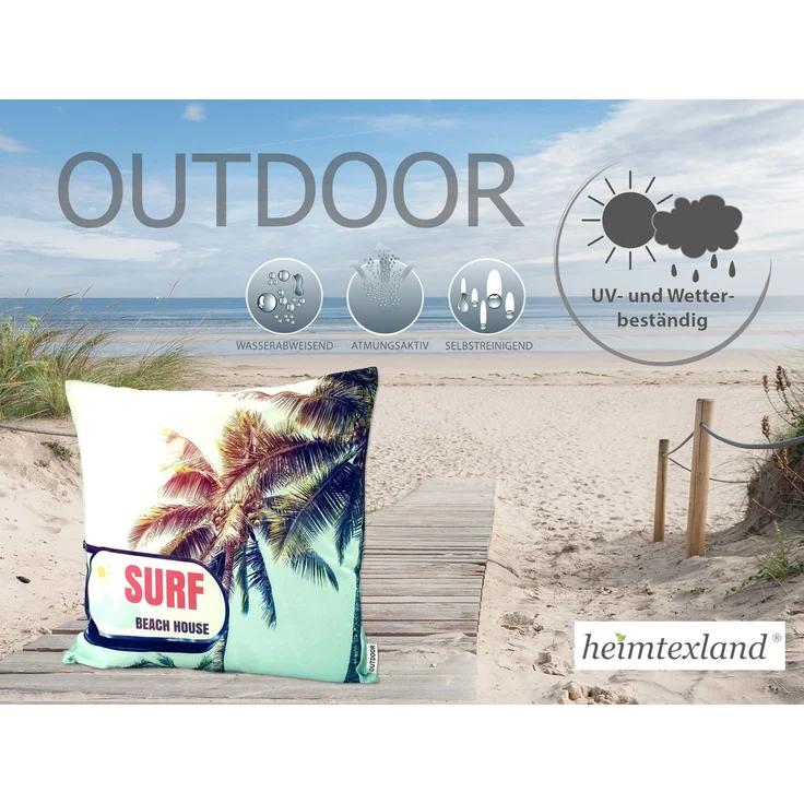 heimtexland Â® Outdoorkissen Lotus Effekt 45x45 Garten Dekokissen Wasserabweisend Outdoor Lounge Deko Kissen Typ742 Beach Surf – Bild 3