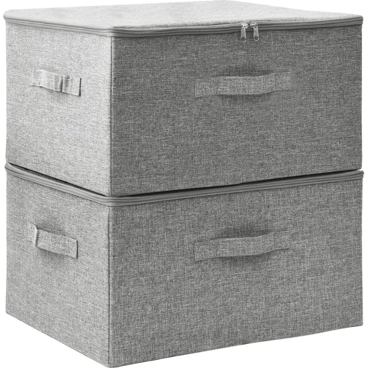 vidaXL Aufbewahrungsboxen 2 Stk. Stoff 43x34x23 cm Grau 332910 – Bild 4