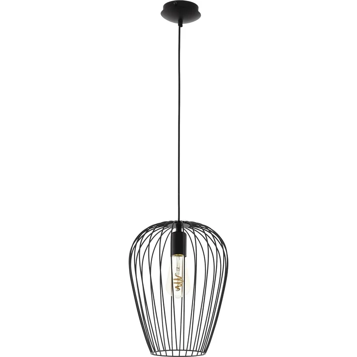 Eglo 49472 Hängeleuchte NEWTOWN Stahl schwarz E27 max. 1X40W H:110cm Ø27,5cm dimmbar