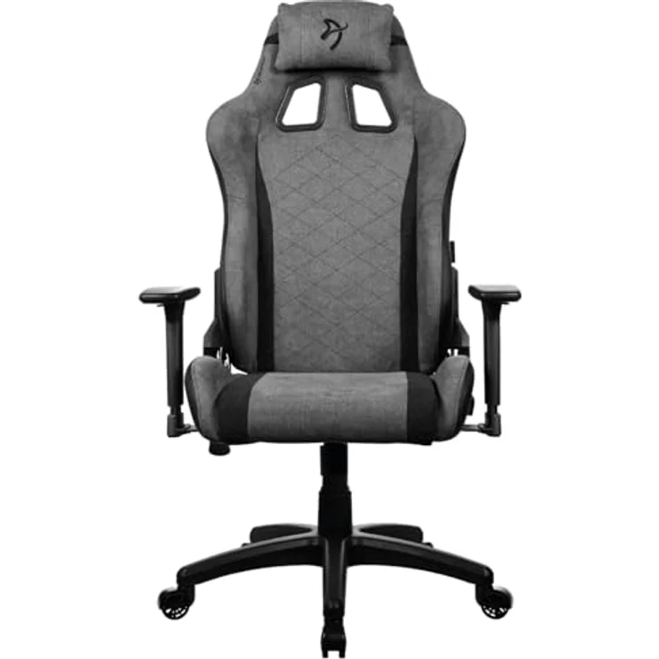 Arozzi Avanti Gaming Stuhl, Soft Fabric mit ergonomischen Armlehnen, grau – Bild 5