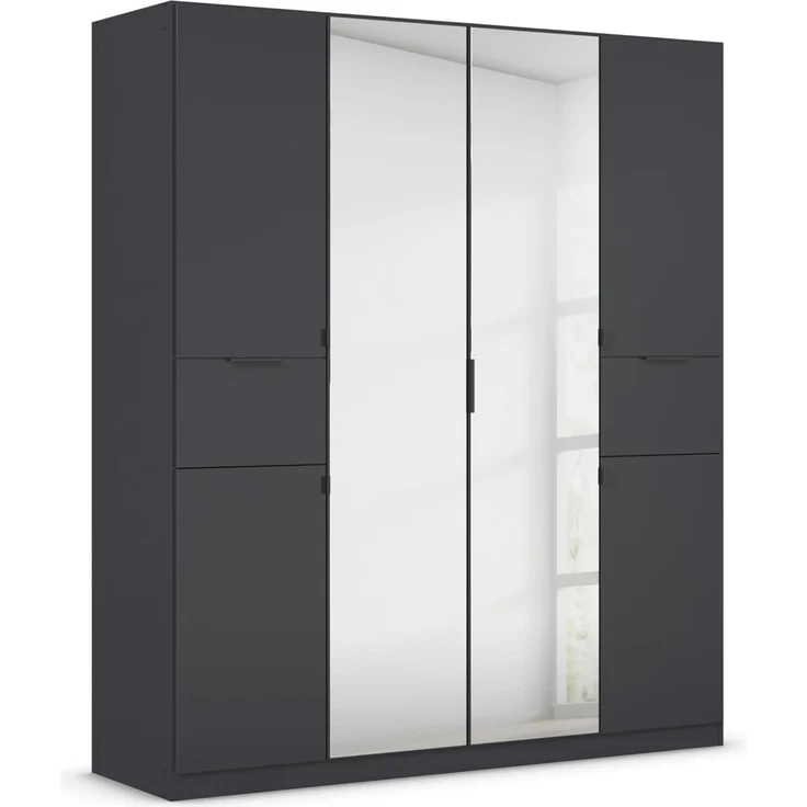 rauch Drehtürenschrank Kleiderschrank Schrank Garderobe Wäscheschrank TICAO mit 2 Schubladen die in der Höhe variabel positioniert werden können MADE IN GERMANY