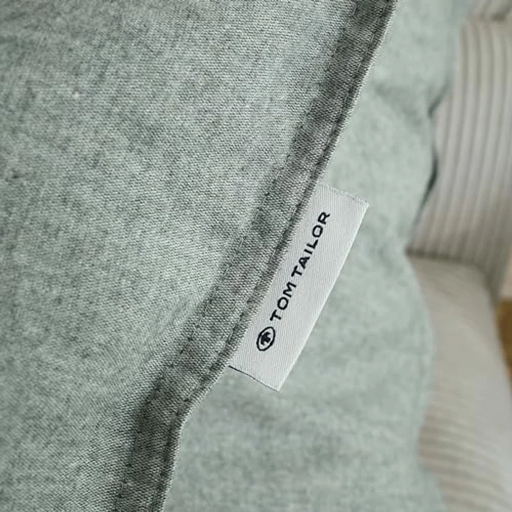 TOM TAILOR HOME Bettwäsche WOVEN MELANGE in Gr. 135x200cm oder 155x220cm, Flanell, 2 teilig, new bedroom, Doppelnaht am Kissen, gewebtes Label – Bild 6