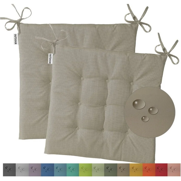 heimtexland Sitzkissen Outdoor Stuhlkissen Garten Stuhlpolster wetterfest, schmutz- und wasserabweisend I UV-beständig I 40 x 40 x 3 cm – Bild 1