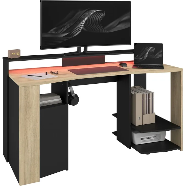 Gamertisch Parisot Meta 1-tlg. Holznachbildung Chene Kronberg/Schwarz