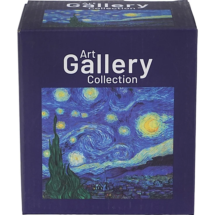 DUO ART GALLERY Glasbecher 350 ml mit Teesieb STARRY NIGHT inspired by Van Gogh, doppelwandiges Kristallglas – Bild 4
