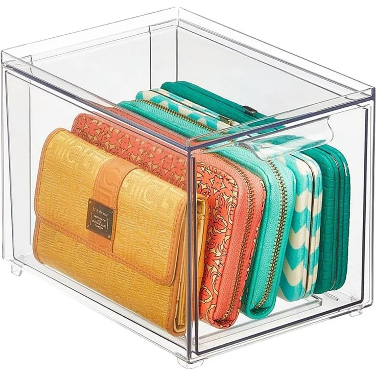 mDesign Stapelbox Aufbewahrung Organizer Ablage 2er-Set Kunststoff Transparent – Bild 8