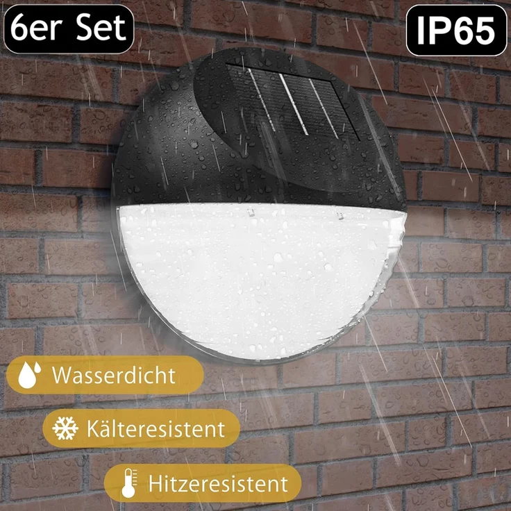 monzana LED Solarleuchte, Solarlampe, 6er Set Solarlampe Außen IP65 Hängend Garten Balkon Außenleuchte Zaun – Bild 5